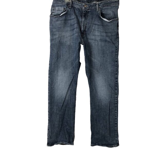 Wrangler jeans men’s 38 x 30 blue denim boot cut medium wash distressed - Picture 1 of 7